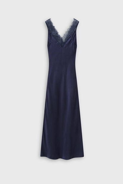 Jedwabna sukienka Mia Navy Blue