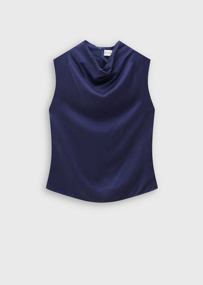 Top jedwabny Naomi Navy Blue