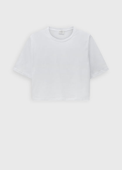 T-shirt Crop Mess White