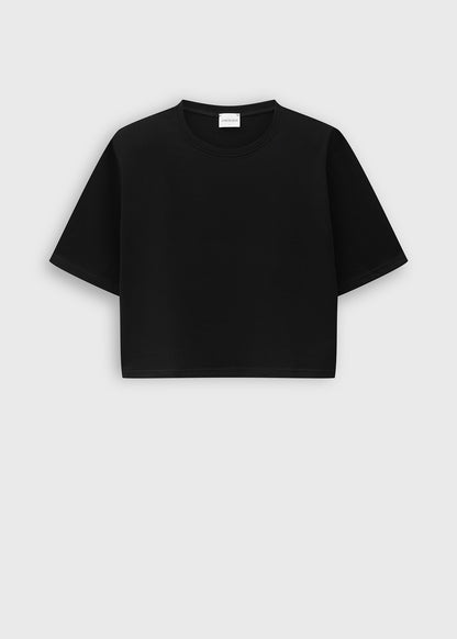 T-shirt Crop Mess Black