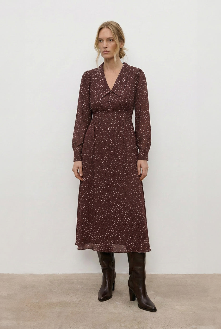 Sukienka jedwabna Avignon Brown