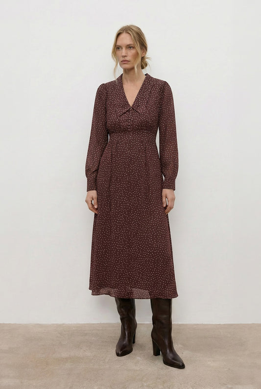 Sukienka jedwabna Avignon Brown