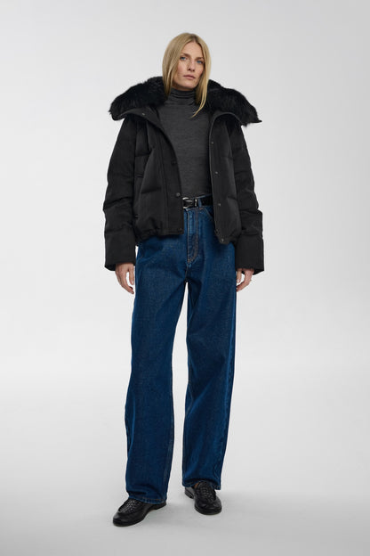 Kurtka puchowa Aurora with fur Black