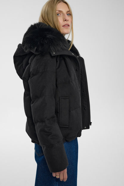 Kurtka puchowa Aurora with fur Black