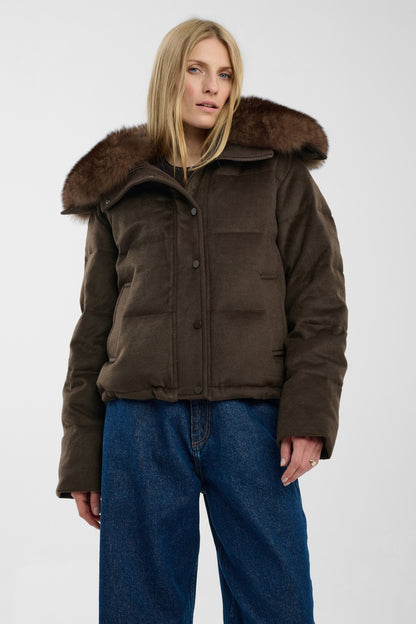 Kurtka puchowa Aurora with Fur Brown