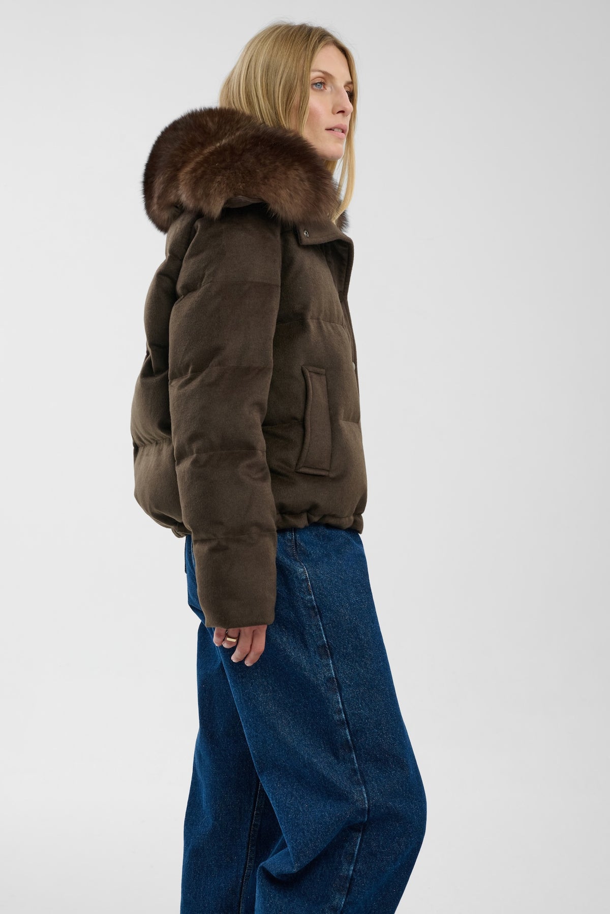 Kurtka puchowa Aurora with Fur Brown