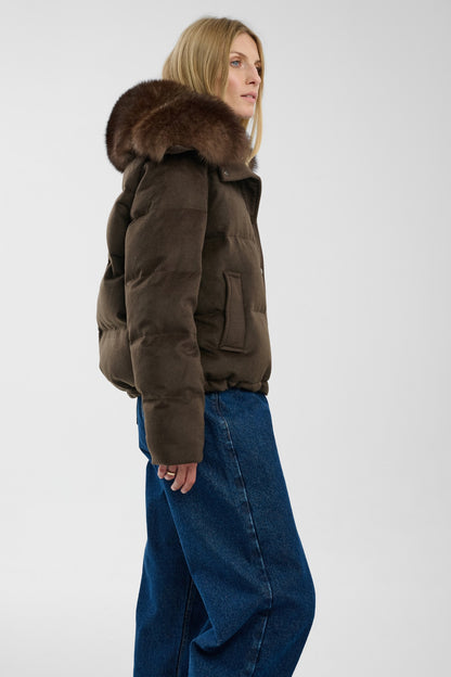 Kurtka puchowa Aurora with Fur Brown