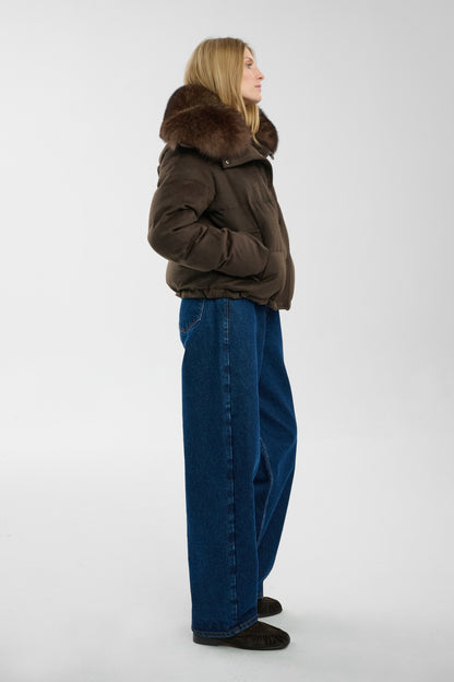Kurtka puchowa Aurora with Fur Brown