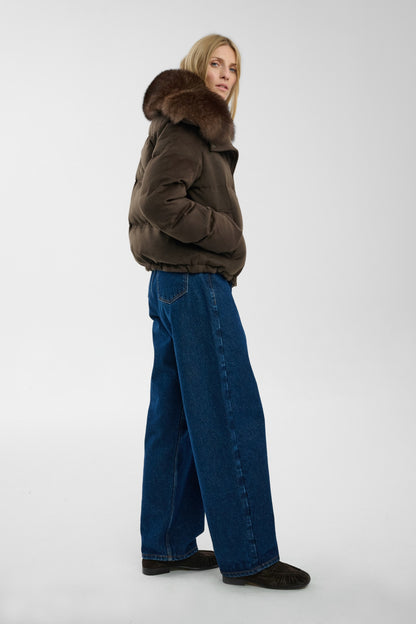 Kurtka puchowa Aurora with Fur Brown