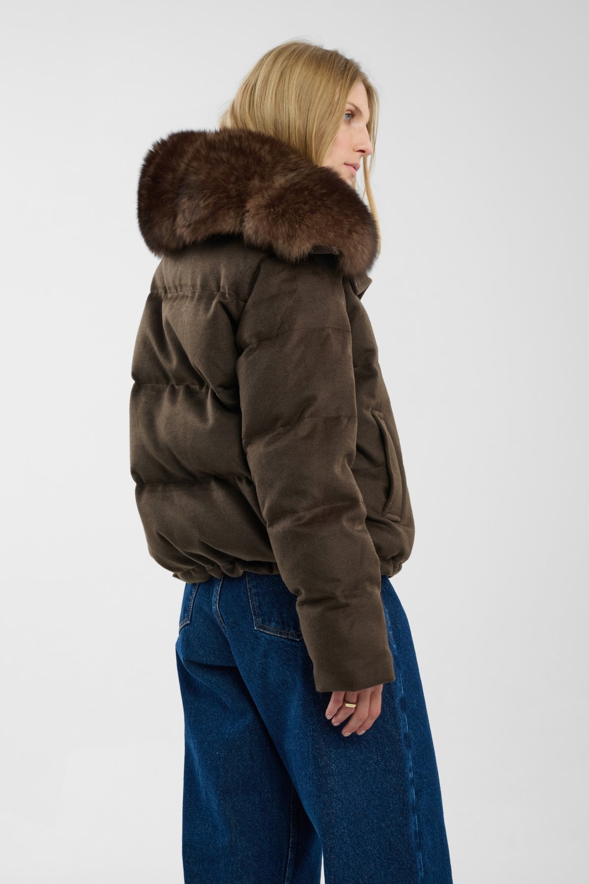 Kurtka puchowa Aurora with Fur Brown