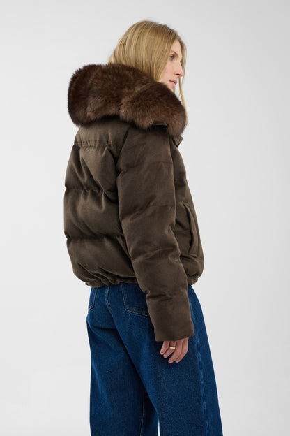 Kurtka puchowa Aurora with Fur Brown