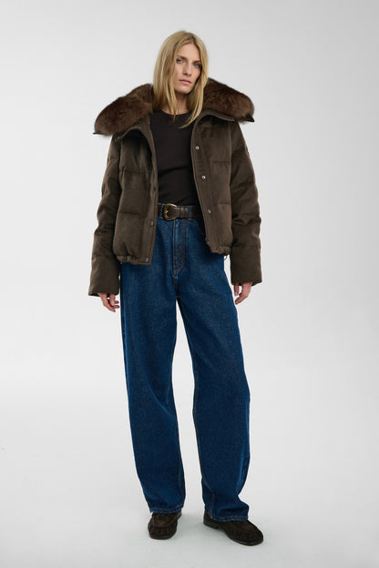 Kurtka puchowa Aurora with Fur Brown