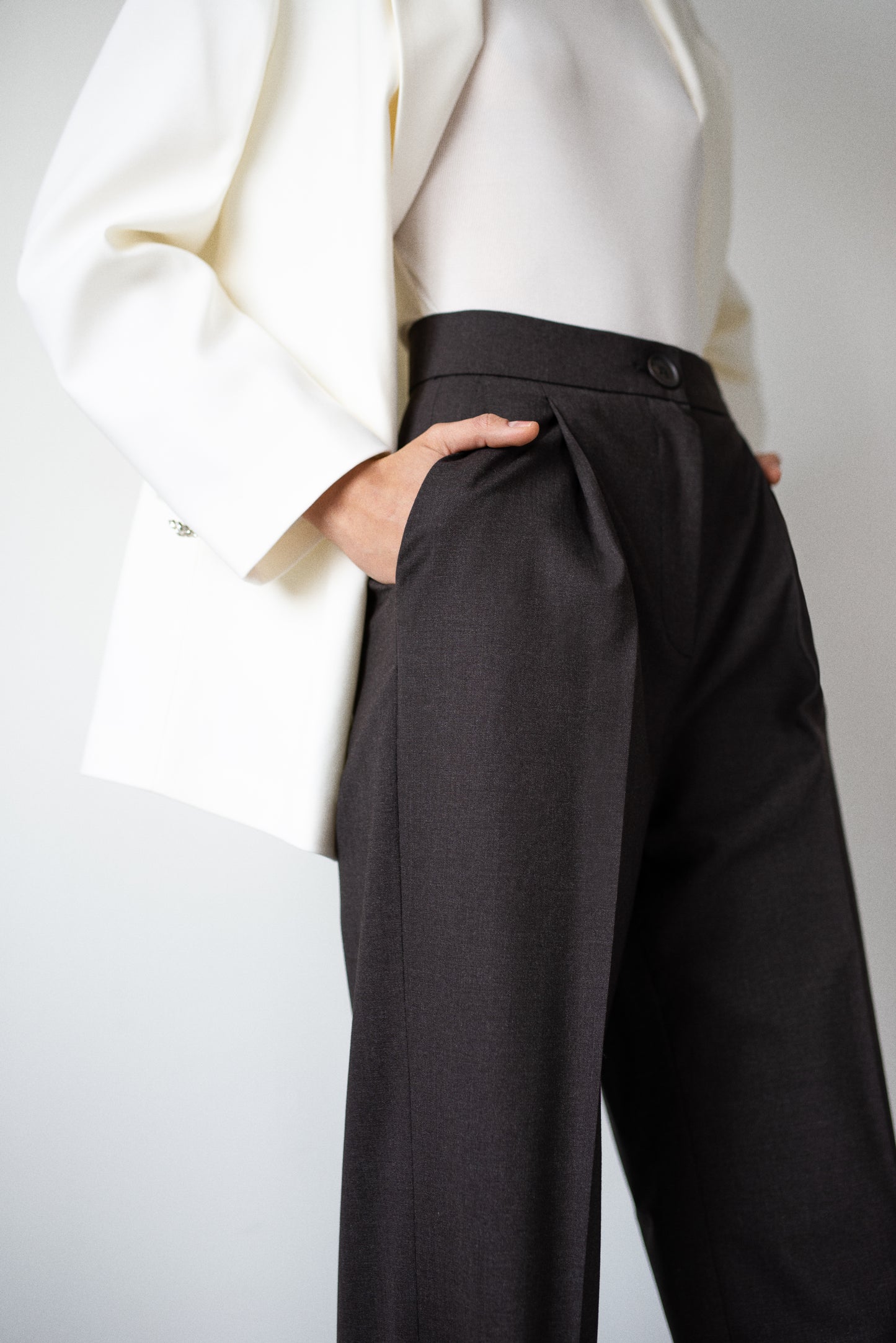 Ales Brown Wool Trousers