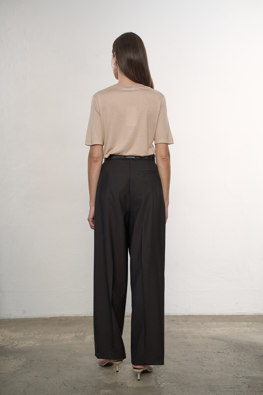 Jedwabny T-shirt Tavey Beige