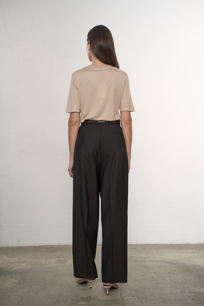 Jedwabny T-shirt Tavey Beige